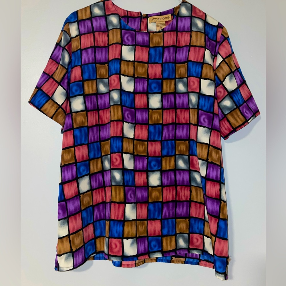 💜Notations Colorful Geometric Women's Top